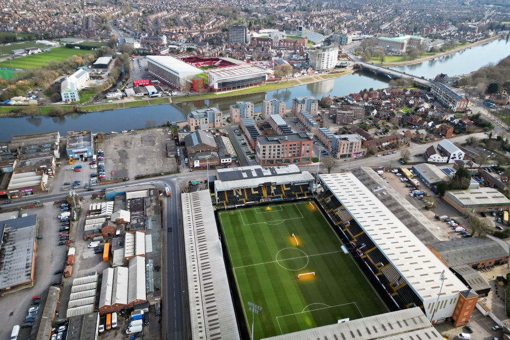 Notts County and Nottingham Forest's stadia in close proximity